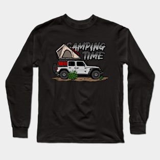 Jeep Design Camping Time - White Long Sleeve T-Shirt